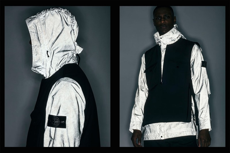 Stone Island SS20 Takes Center Stage in HAVEN Editorial spring/summer 2020 sportswear technical apparel techwear liquid reflective lookbook metallic nylon metal 