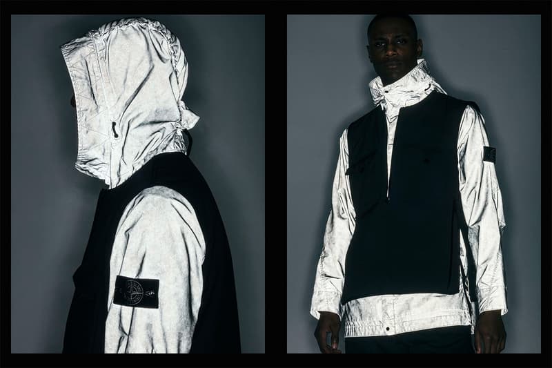 Stone Island SS20 Takes Center Stage in HAVEN Editorial spring/summer 2020 sportswear technical apparel techwear liquid reflective lookbook metallic nylon metal