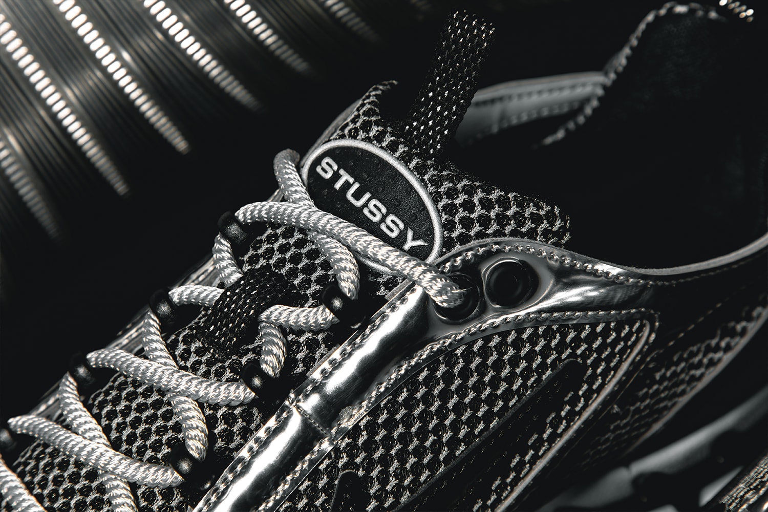 Stüssy Nike Air Zoom Spiridon Cage 2 Closer Look CU1854-001 CQ5486-200 Pure Platinum Black White Black Fossil Apparel Release Info Buy Price Date