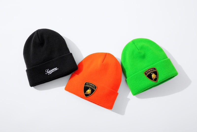 supreme Lamborghini spring 2020 collection Hooded Work Jacket S/S Shirt Hockey Jersey Coverall T-Shirt Skateboard Beanie release date info photos price