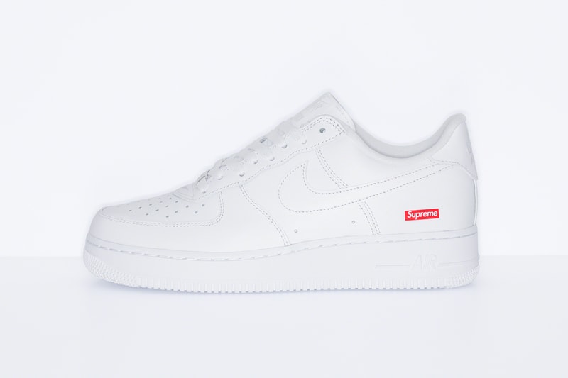 supreme nike air force 1 box logo black white release date info photos price CU9225 100 001 bogo uptowns significance importance carlyle