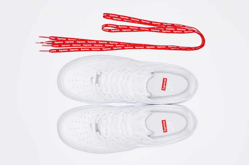 supreme nike air force 1 box logo black white release date info photos price CU9225 100 001 bogo uptowns significance importance carlyle