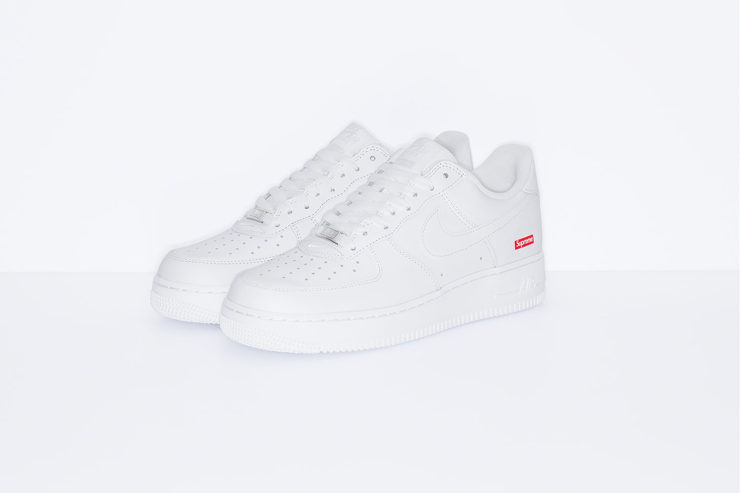 Supreme x Nike Air Force 1 Low Release Info Uptowns Shoes Sneakers footwear Kicks collaborations Box Logo Bogo 
