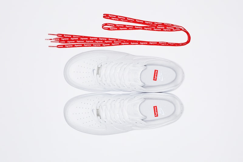 Supreme x Nike Air Force 1 Low Release Info Uptowns Shoes Sneakers footwear Kicks collaborations Box Logo Bogo 