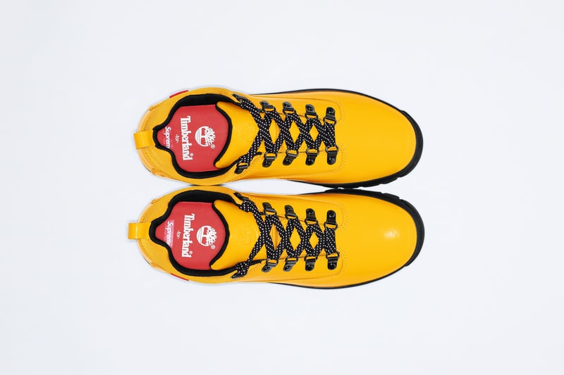 Supreme Timberland Spring 2020 Collection Euro Hiker Low Crewneck 6 Panel Hat Cap recycled rubber patent leather