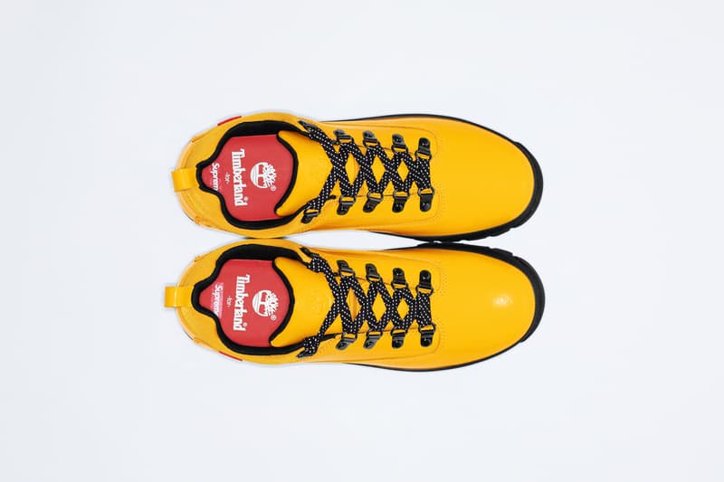 Supreme Timberland Spring 2020 Collection Euro Hiker Low Crewneck 6 Panel Hat Cap recycled rubber patent leather