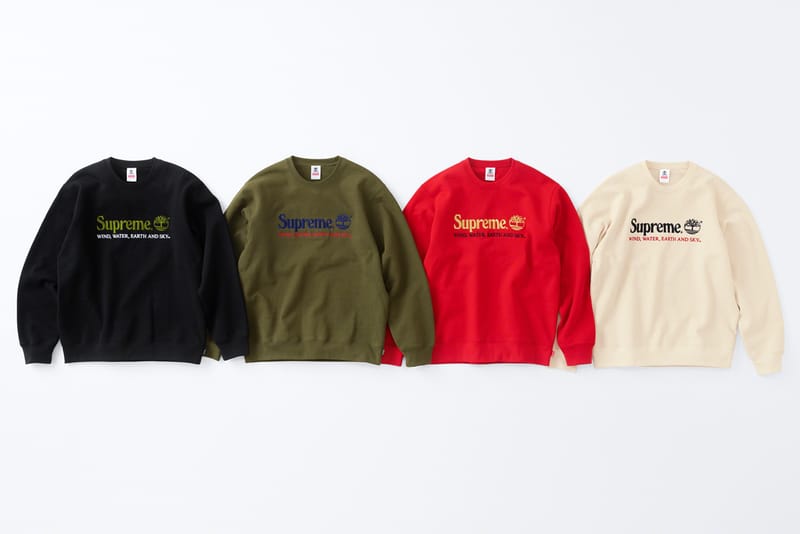 supreme x timberland crewneck