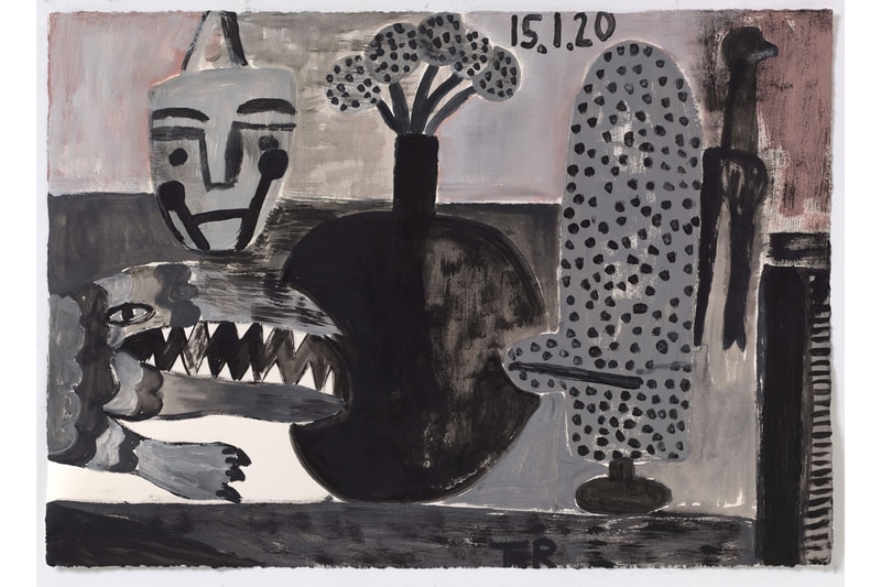 Tal R "Home Alone" Exhibition Tim Van Laere Gallery Paintings Works on Paper Birds Cages Still Lifes Figures 