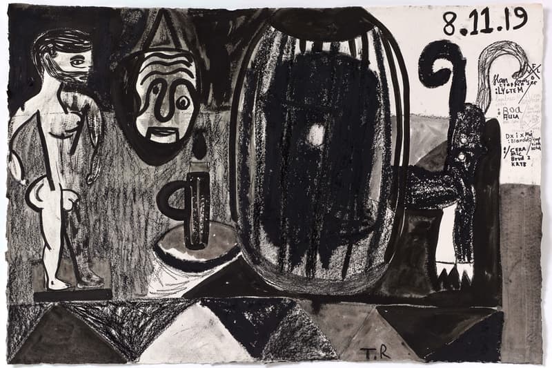 Tal R "Home Alone" Exhibition Tim Van Laere Gallery Paintings Works on Paper Birds Cages Still Lifes Figures