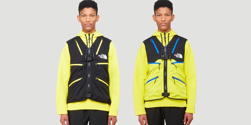 north face black and yellow