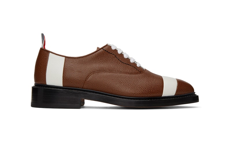 Thom Browne Football Oxford and Yellow Flannel Slip-On Release | Hypebeast