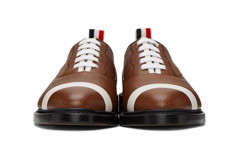 Thom Browne Football Oxford and Yellow Flannel Slip-On Release  designer loafers sports football tennis leather footwear sneakers shoes trainers 