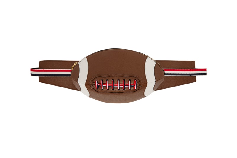Thom Browne Football Bum Bag menswear streetwear spring summer 2020 collection new york city sartorial leather pebble grain american tri color rwb ripstop metallic hardware