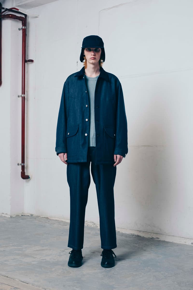 Tone Fall/Winter 2020 Lookbook Collection Knitwear Sweaters Outerwear Flight Jackets Military Coat Vests Trousers Wool Work Pants Striped Shirt Beanies Field Hats