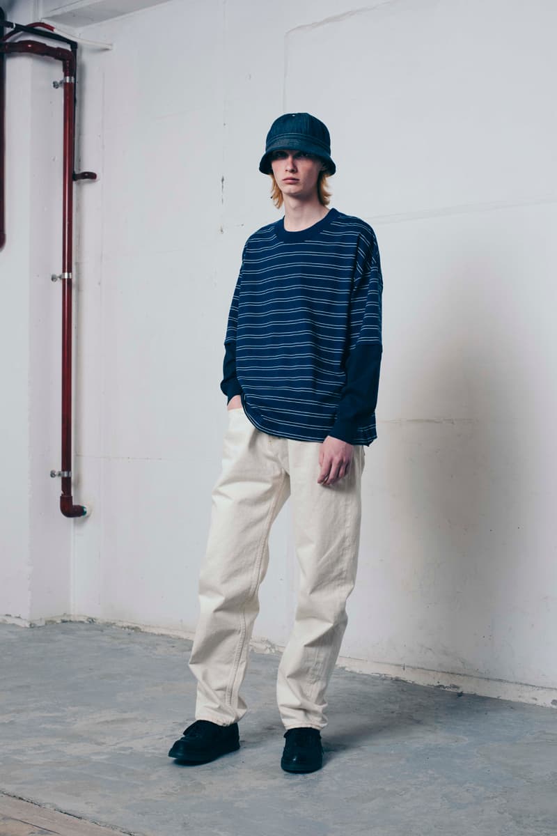 Tone Fall/Winter 2020 Lookbook Collection Knitwear Sweaters Outerwear Flight Jackets Military Coat Vests Trousers Wool Work Pants Striped Shirt Beanies Field Hats