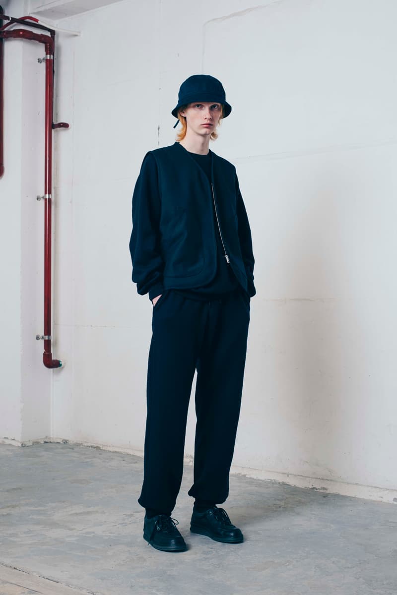 Tone Fall/Winter 2020 Lookbook Collection Knitwear Sweaters Outerwear Flight Jackets Military Coat Vests Trousers Wool Work Pants Striped Shirt Beanies Field Hats