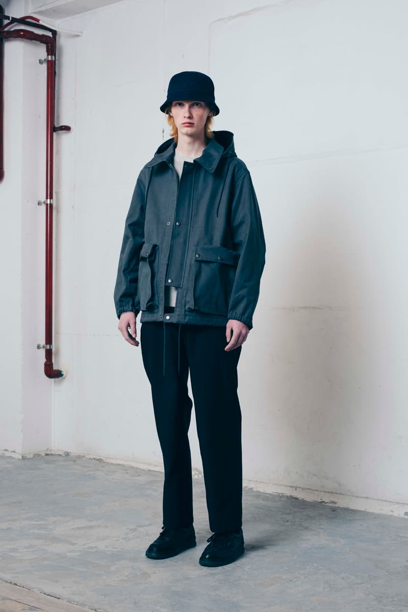 Tone Fall/Winter 2020 Lookbook Collection Knitwear Sweaters Outerwear Flight Jackets Military Coat Vests Trousers Wool Work Pants Striped Shirt Beanies Field Hats