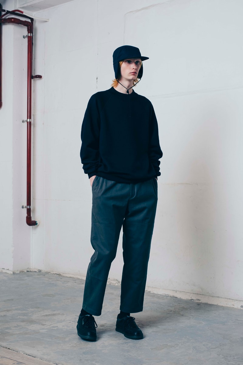 Tone Fall/Winter 2020 Lookbook Collection Knitwear Sweaters Outerwear Flight Jackets Military Coat Vests Trousers Wool Work Pants Striped Shirt Beanies Field Hats