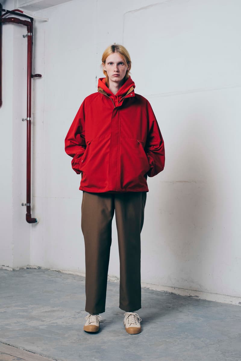 Tone Fall/Winter 2020 Lookbook Collection Knitwear Sweaters Outerwear Flight Jackets Military Coat Vests Trousers Wool Work Pants Striped Shirt Beanies Field Hats