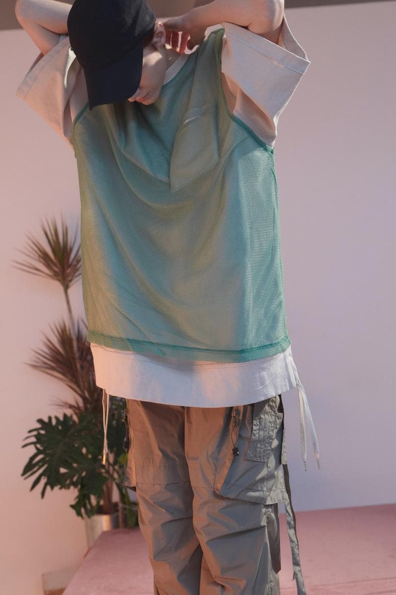 UMAMIISM Spring/Summer 2020 Lookbook Collection Jackets Short Sleeves Pants Pockets Vests "City Romance" Mesh Basketball Vest 