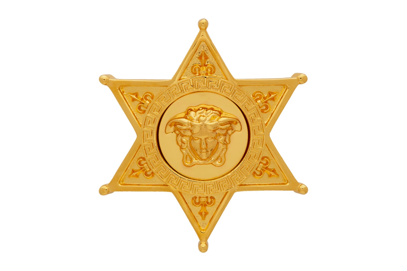 Versace Sheriff Medusa Badge Brooch Release Info Gold Buy Price