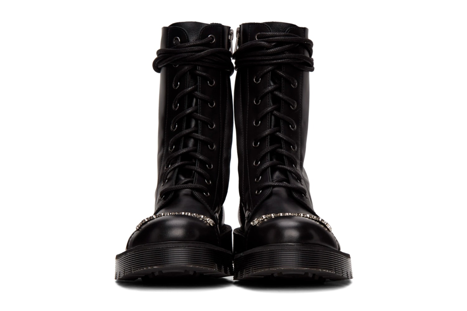 Vetements Gothic Logo Combat Boots Release Black Info Buy Price SSENSE