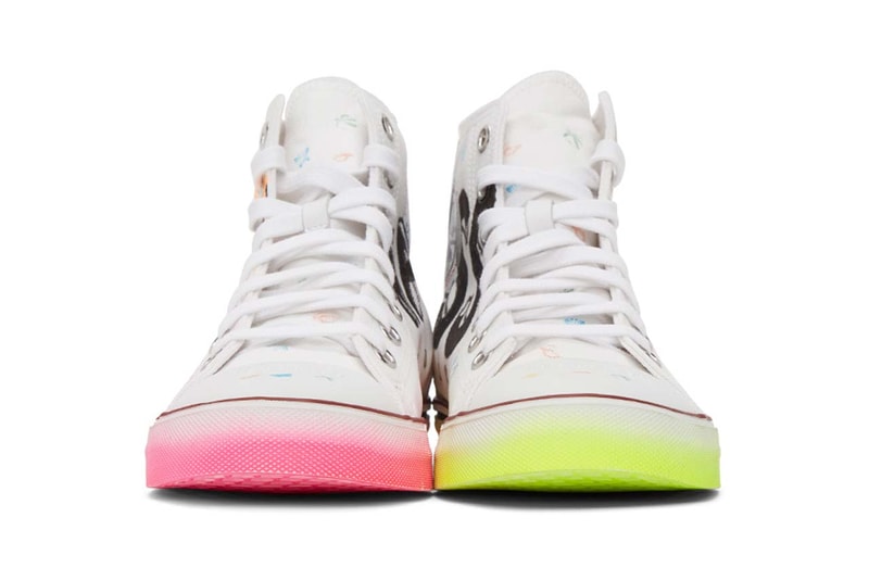 vetements white hardcore happiness high top sneakers 