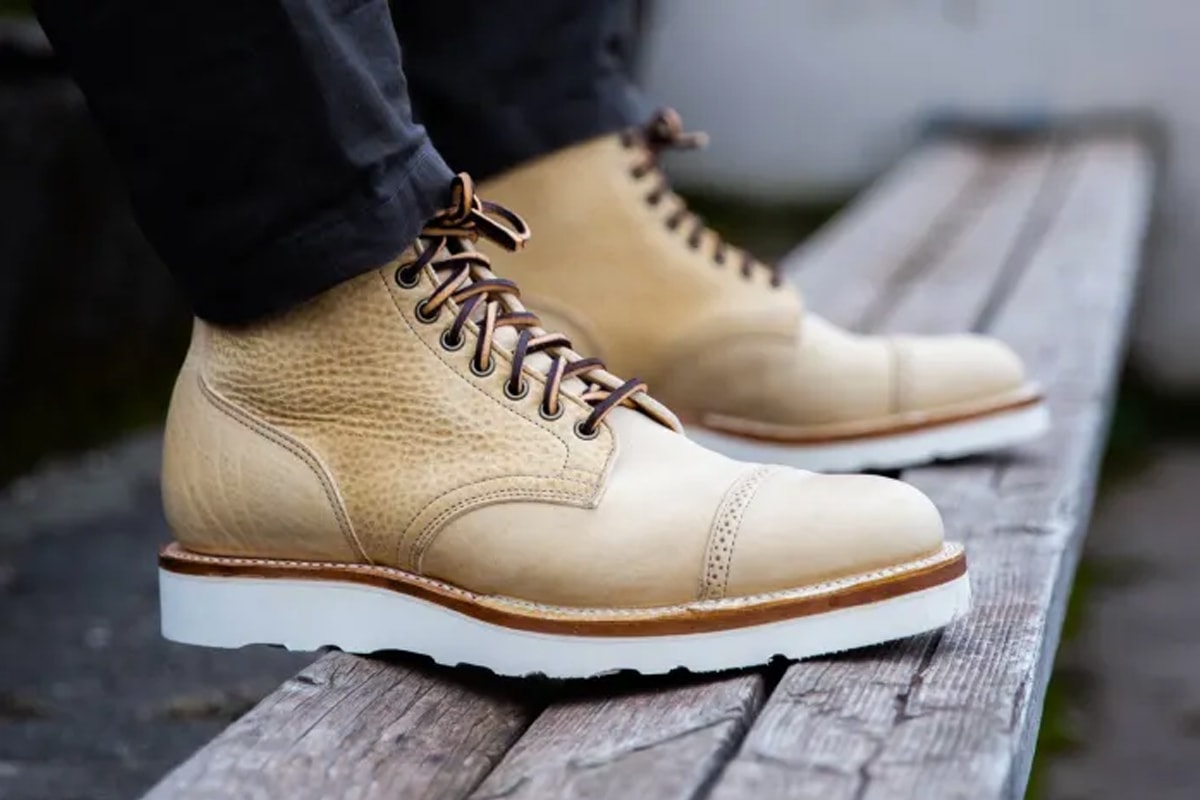 viberg natural olive oil tan leather tanning service boots 