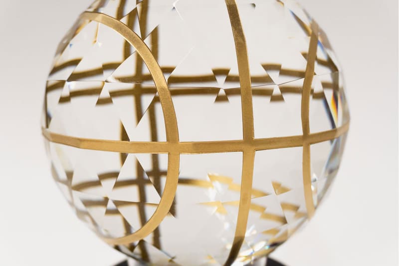 Victor Solomon 'MoonShotVS.007' Crystal Basketball Sculpture Gold Enamel
