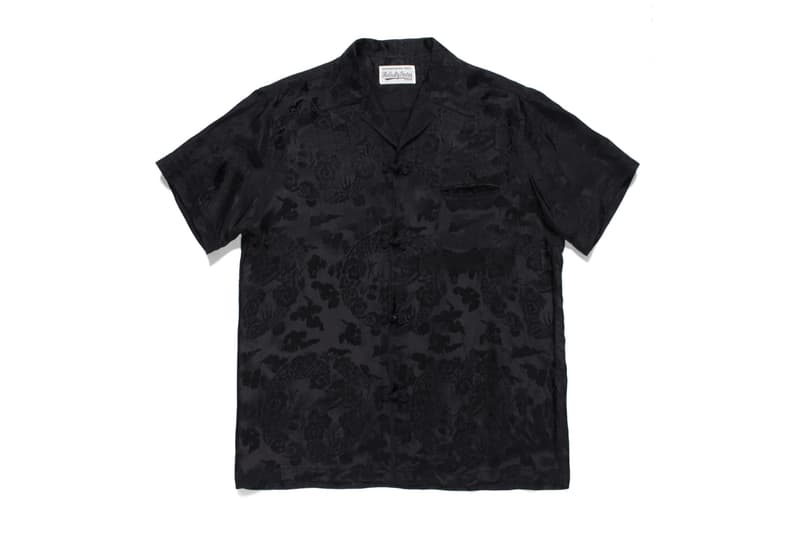 WACKO MARIA Mandarin Style Hawaiian Shirts silk rayon menswear streetwear spring summer 2020 collection dragon jacquard embroidery frog laces short sleeve button ups paradise tokyo