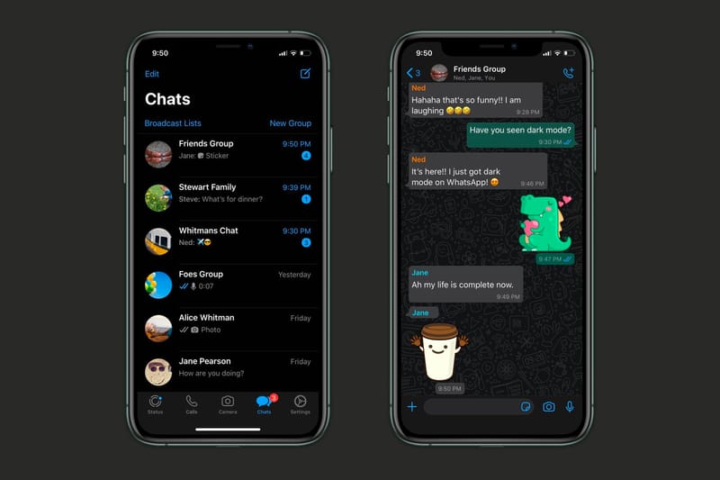 WhatsApp Launches Darkmode for iOS & Android