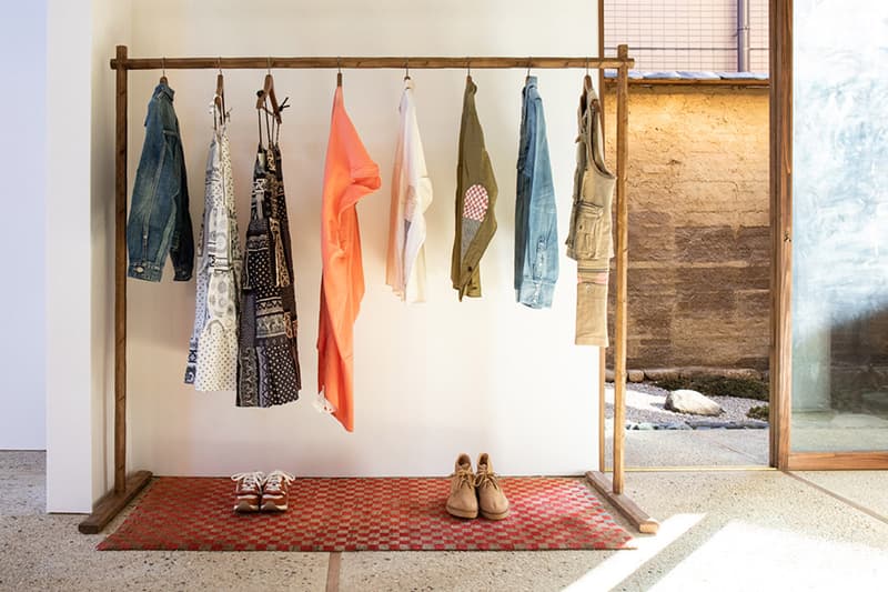 Take a Look Inside WMV Visvim's Tokyo Flagship  interior storefront kelsi nakamura  womens line womenswear arai-dashi ganpishi paper Echizen washi Katazurizome dyeing takehogaki fences zen buddhism design