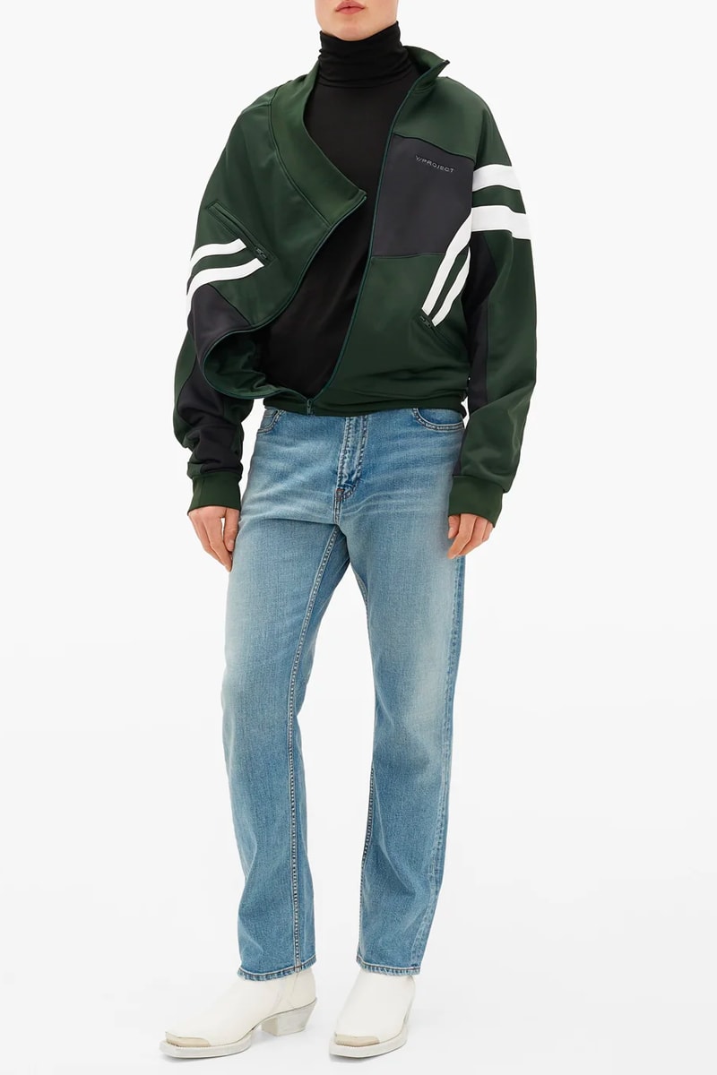 Y Project Deconstructed Asymmetrical Track Jacket menswear streetwear reconstruction spring summer 2020 collection jersey technical breathable functional sportswear nylon