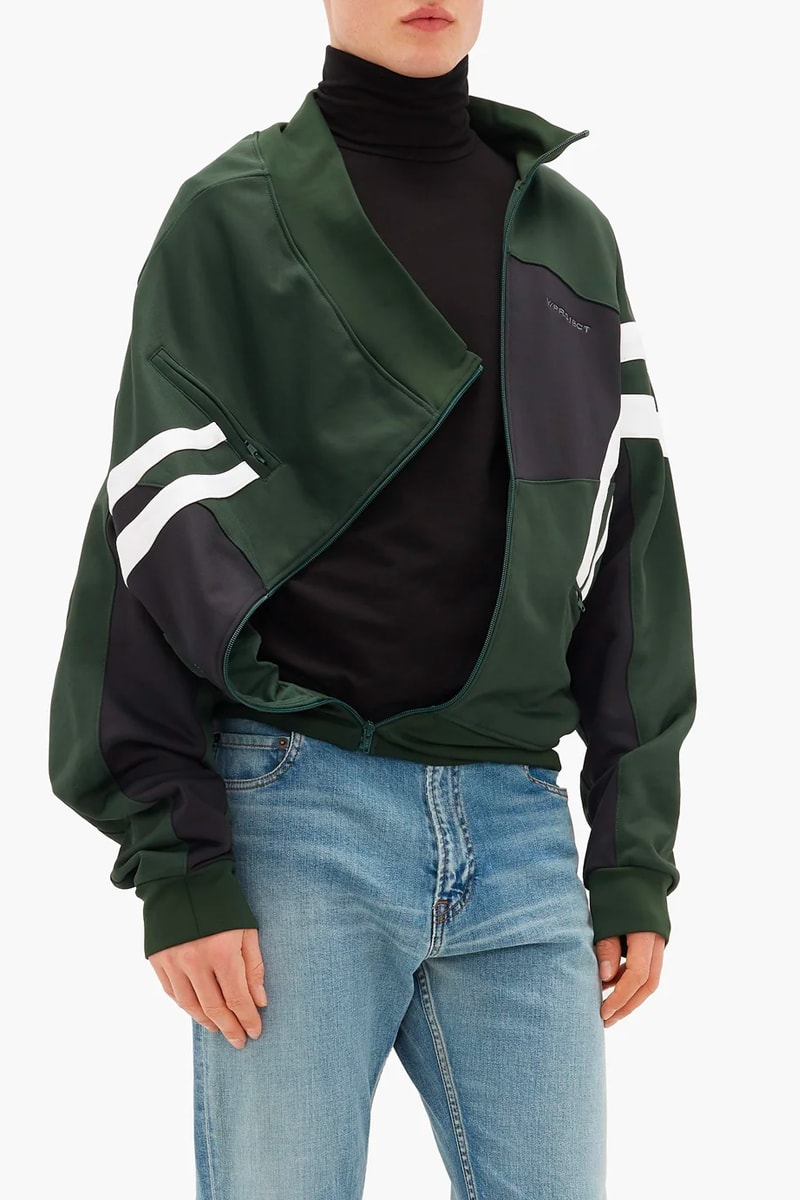 Y Project Deconstructed Asymmetrical Track Jacket menswear streetwear reconstruction spring summer 2020 collection jersey technical breathable functional sportswear nylon