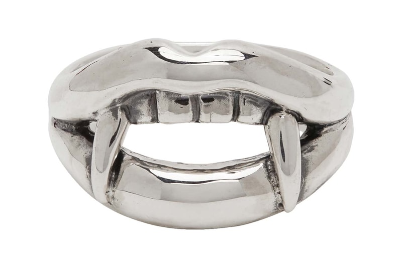 yohji yamamoto silver vampire fang ring vampire blood ring medusa ring 950 sterling silver ss20 