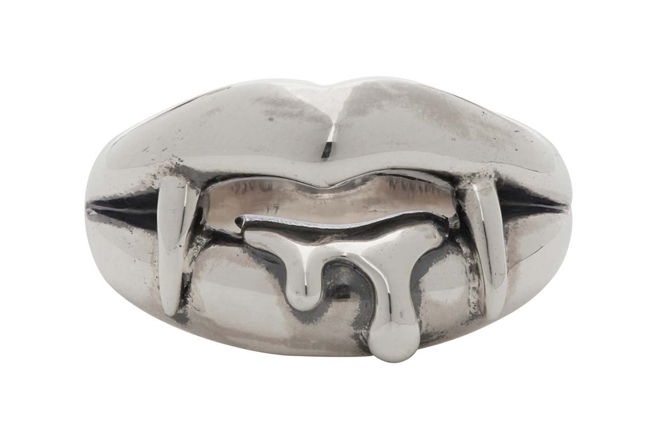 yohji yamamoto silver vampire fang ring vampire blood ring medusa ring 950 sterling silver ss20 