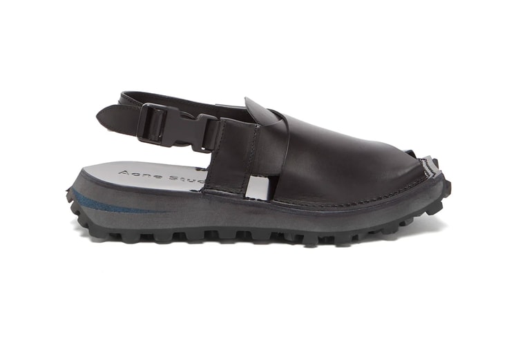 Acne Studio Drops Distressed Geometric Leather Sandals