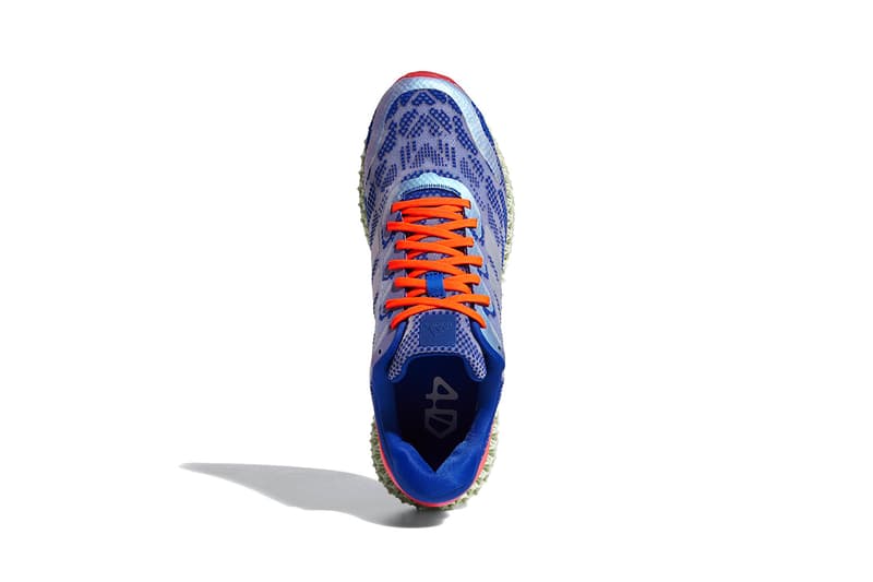 adidas 4d run 1.0 glow blue white solar red primeknit 3d-printed digital light synthesis performance details release info comfort cushioning