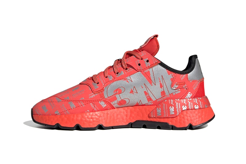 adidas Nite Jogger "Metal Grey / Silver Metallic / Metal Grey" "Hi-Res Red / Silver Metallic / Hi-Res Red" BOOST Technology Sneakers Footwear Three Stripes Release Information 3M Detailing Print Scotchlite Closer Look 