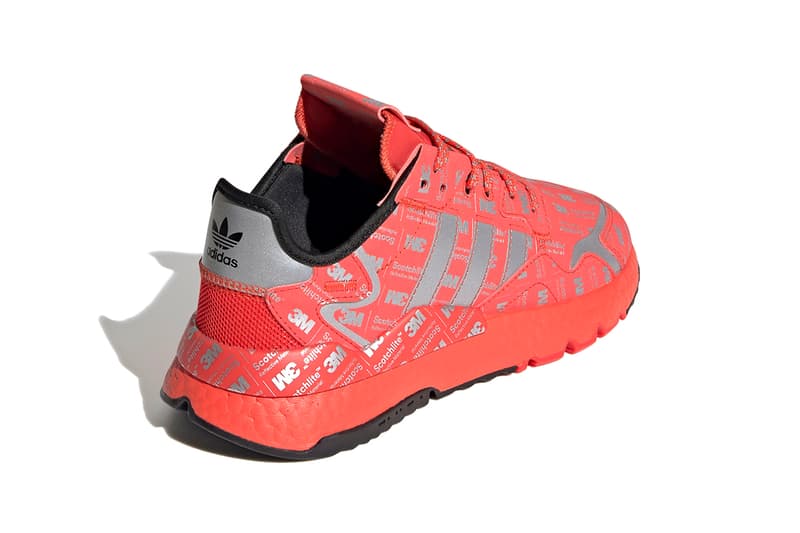 adidas Nite Jogger "Metal Grey / Silver Metallic / Metal Grey" "Hi-Res Red / Silver Metallic / Hi-Res Red" BOOST Technology Sneakers Footwear Three Stripes Release Information 3M Detailing Print Scotchlite Closer Look 