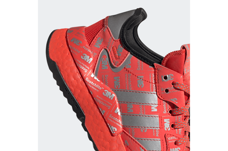 adidas Nite Jogger "Metal Grey / Silver Metallic / Metal Grey" "Hi-Res Red / Silver Metallic / Hi-Res Red" BOOST Technology Sneakers Footwear Three Stripes Release Information 3M Detailing Print Scotchlite Closer Look 