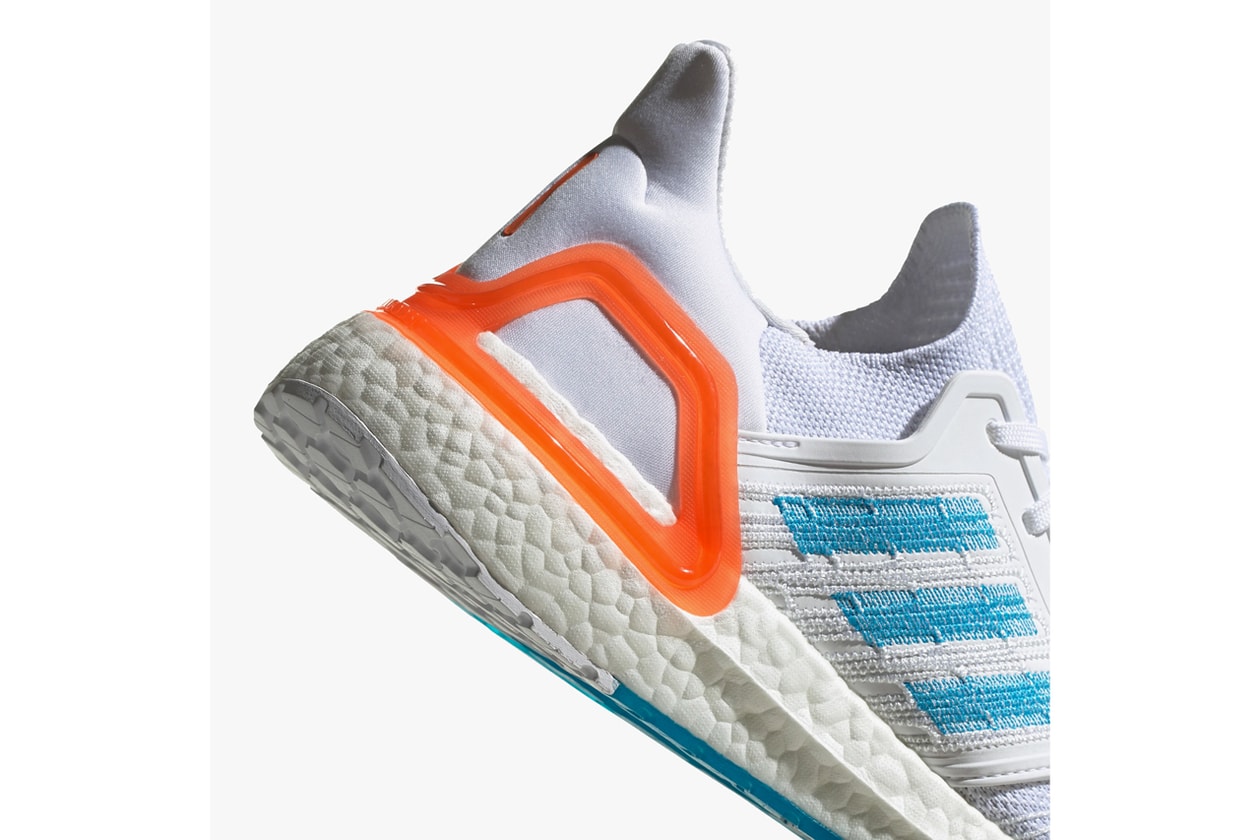 adidas running primeblue ultraboost 20 EG0768 parley for the oceans cloud white sharp blue true orange release date info photos price