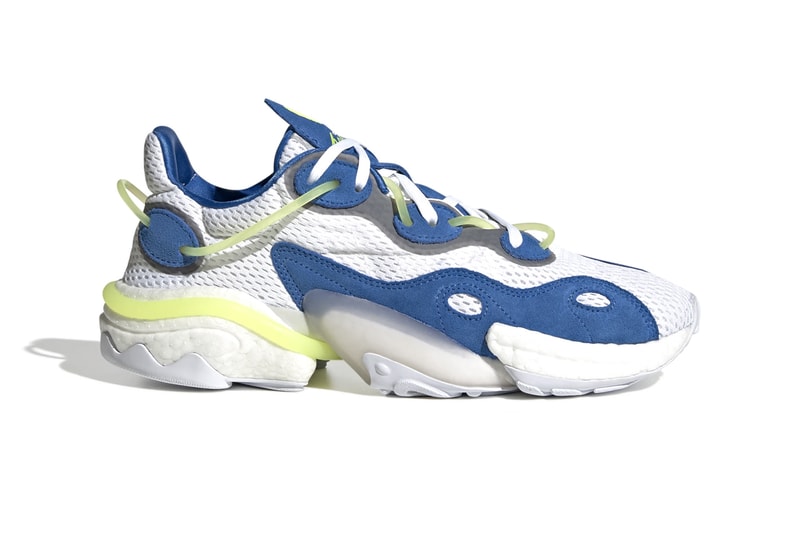 adidas Torsion X "Blue/Cloud White/Solar Yellow" Release Information Closer Look First Three Stripes Trefoil '90s Ozweego Styling Sneaker Drops Footwear BOOST Technology