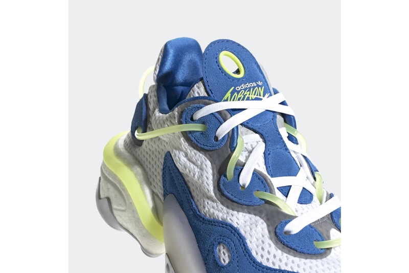 adidas Torsion X "Blue/Cloud White/Solar Yellow" Release Information Closer Look First Three Stripes Trefoil '90s Ozweego Styling Sneaker Drops Footwear BOOST Technology