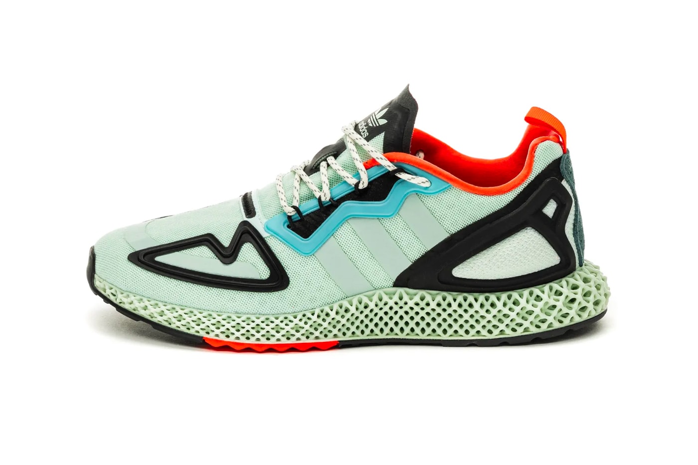 adidas ZX 2K 4D Dash Green FV8500 menswear streetwear spring summer 2020 collection footwear shoes sneakers runners trainers german sportswear lifestyle four dimensional printed midsole dash mint raw FV8500