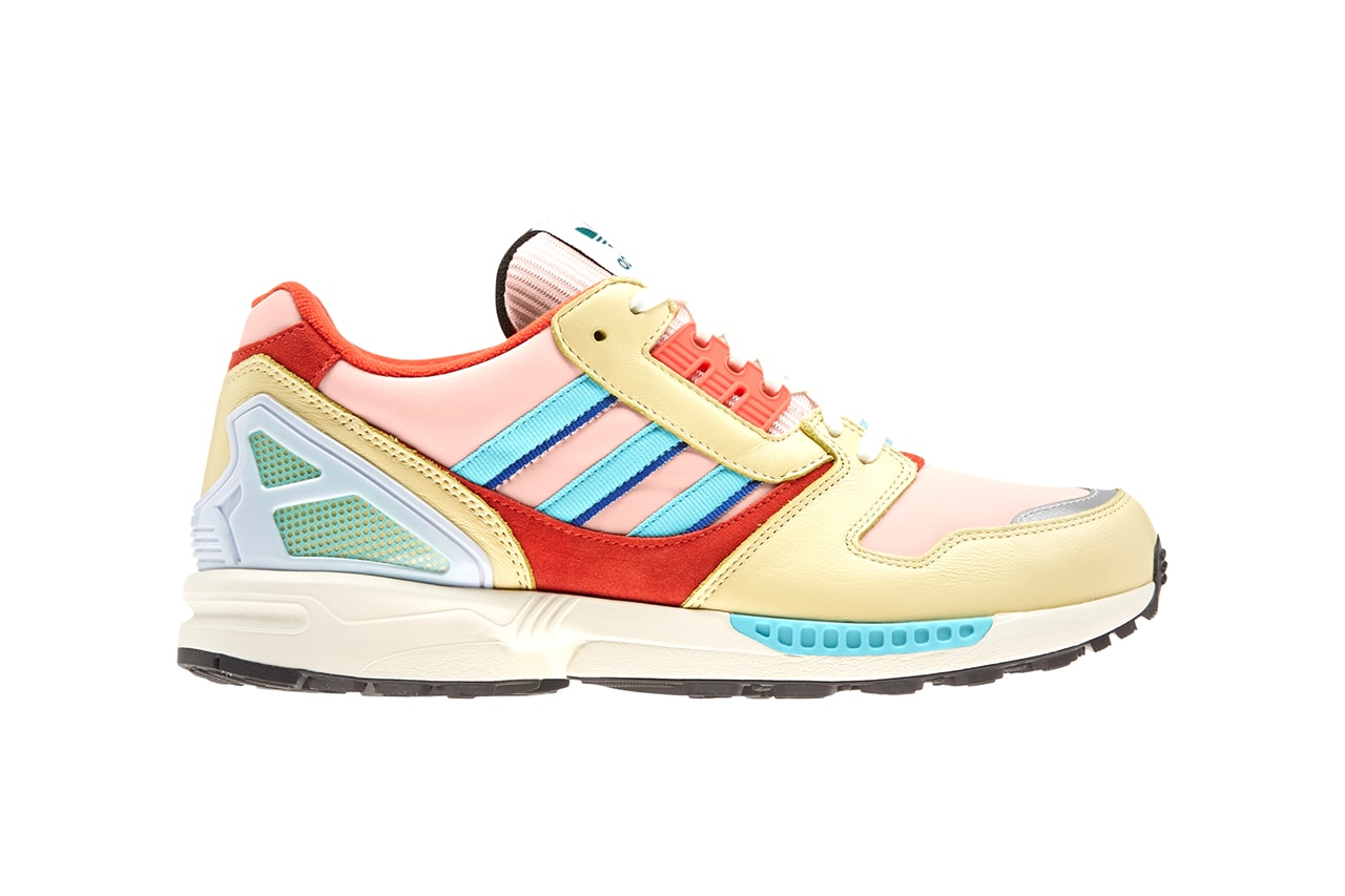 adidas ZX 8000 "Vapour Pink" & "White/Turquoise" Release Information Drop Date Three Stripes Torsion Tech Spring Summer Footwear Sneakers Classic OG Colorways Bold Bright VAPPNK/CLAQUA/EASYEL FTWWHT/PURPLE/LTAQUA