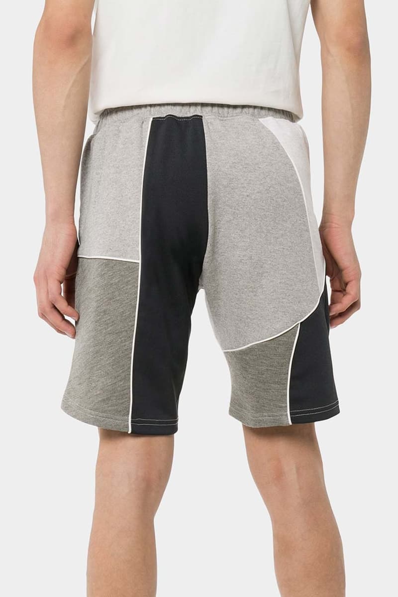 Ahluwalia studio Patchwork Sweatshirt track shorts recycled recycle cotton grey sustainable conscious fashion