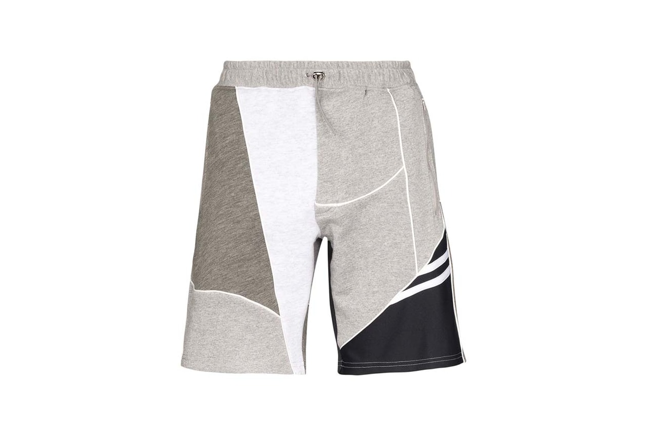 Ahluwalia studio Patchwork Sweatshirt track shorts recycled recycle cotton grey sustainable conscious fashion
