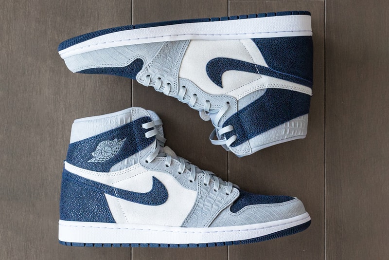 air jordan 1 georgetown hoyas pe player edition white navy grey release date info photos price