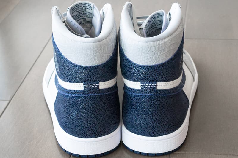 air jordan 1 georgetown hoyas pe player edition white navy grey release date info photos price